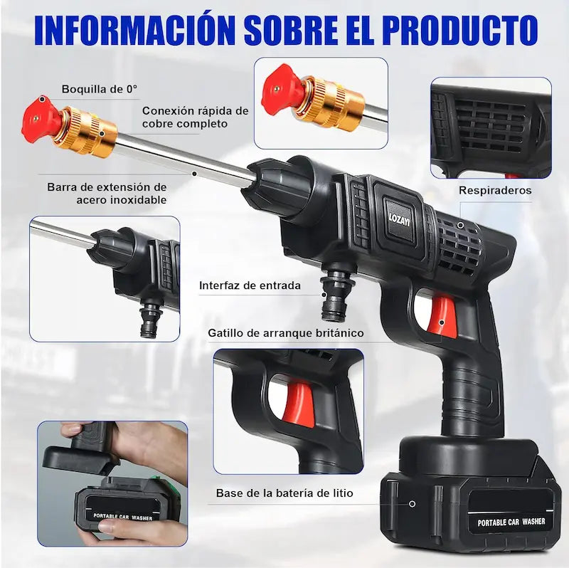 Hidrolavadora Inalámbrica de Alta Presión PowerJet Pro