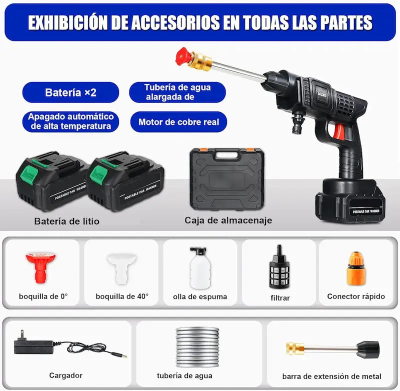Hidrolavadora Inalámbrica de Alta Presión PowerJet Pro