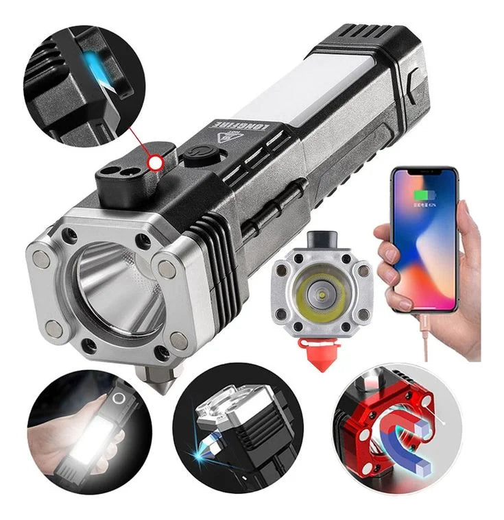 LINTERNA TÁCTICA MULTIFUNCIONAL 6 EN 1 INDESTRUCTIBLE