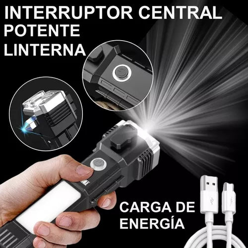 LINTERNA TÁCTICA MULTIFUNCIONAL 6 EN 1 INDESTRUCTIBLE