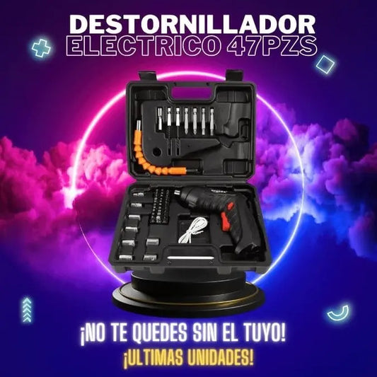 Destornillador Inalámbrico Portátil 47 Pzas + Alargador Flexible Portátil